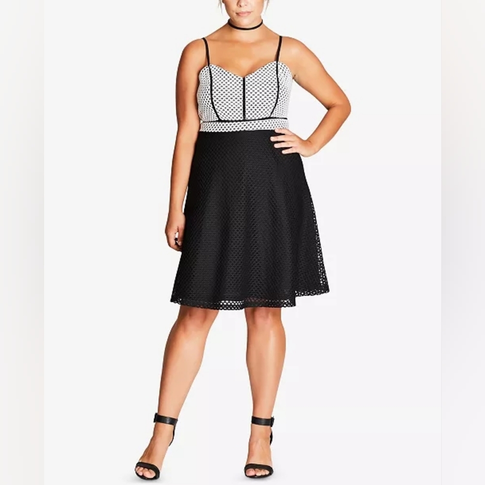 City Chic Geo-Mesh Dress